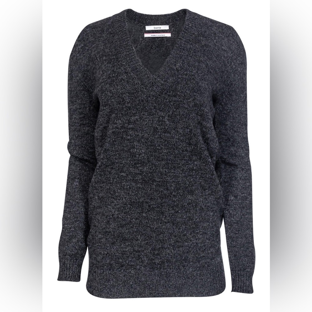 Barrie cashmere sweater tunic with elbow patches